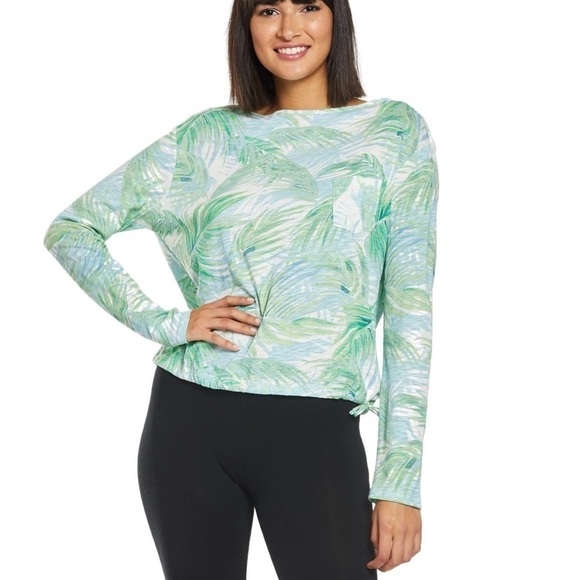 Carve Designs NWT Lorena Top White Palm Tropical Print Green/Blue Size XS - Picture 1 of 12